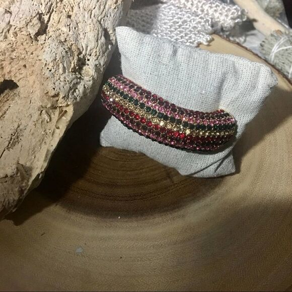 Amrita Singh Austrian Crystal Hinge Cuff Bracelet - Picture 2 of 5